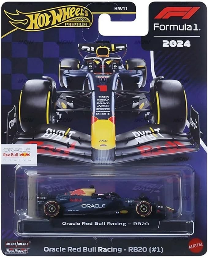 Hot Wheels Formula 1 2024 Die-Cast Racing Cars Set of 6, McLaren, Mercedes-AMG Petronas, Red Bull Racing, Visa Cash App RB Teams HRV11-956H