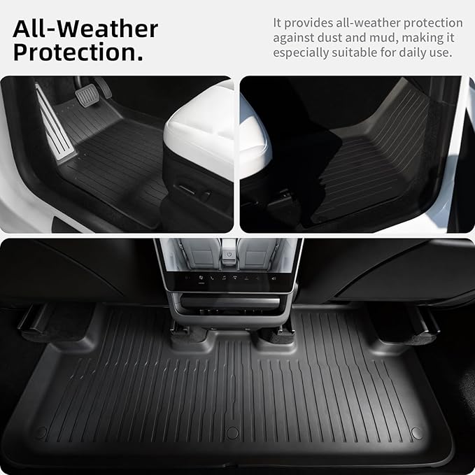 6 Pcs Liners for Tesla Model Y Juniper Accessories New 2025 2026(Not Fit Standard) All Weather Floor Mats Front Frunk Rear Trunk Mats Cargo Liner TPE Anti-Slip 5-Seater