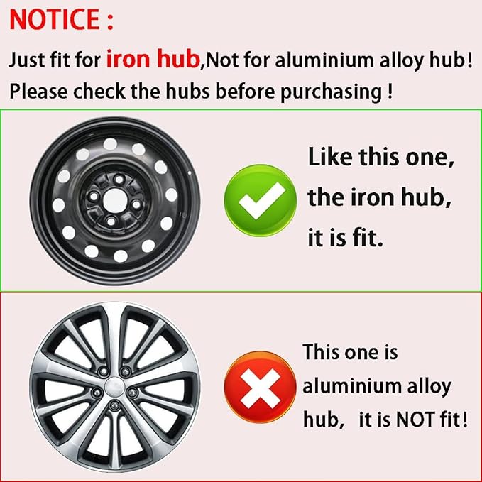 ABX Hubcap Wheel Covers Hub Caps 15 Inch Set of 4 Black Universal Wheel Rim Cover R15 Stylish Car Decor Wheel Covers for Toyota Camry Nissan Mazda (black-04-TT, 15 inch)