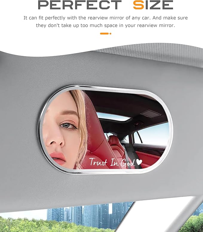 SCUARI 4PCS Car Stickers,Cars Decals,Car Accessories Trust in God Rearview Mirror Sticker,Trust in God Mirror Decals,Suitable for Most Cars, Trucks, Motorcycles, SUVs (White)