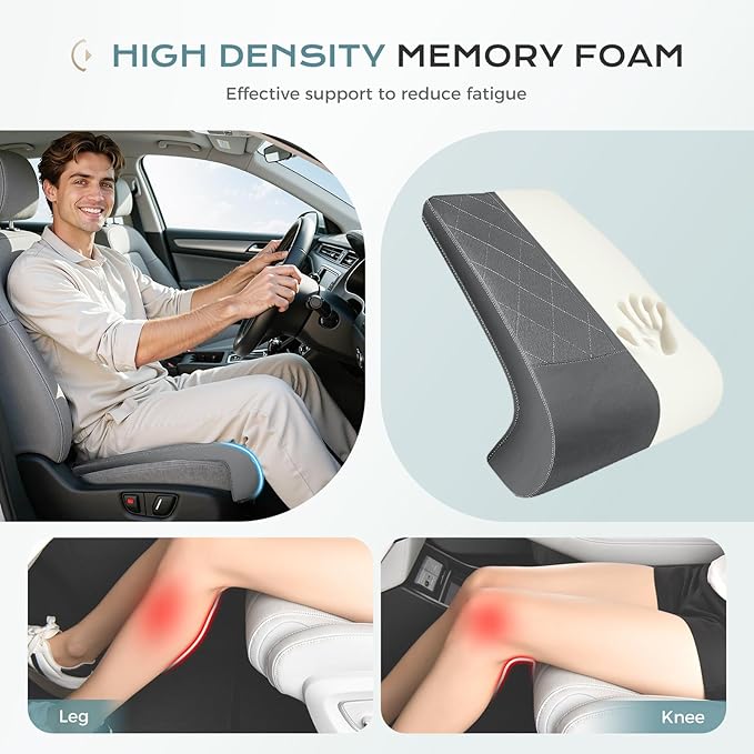 Coverado Car Seat Extender Leg Support, Leather Leg Extender Cushuin for Car Seats, Waterproof Car Seat Cushions Universal Fit for Most Vehicles (Gray)