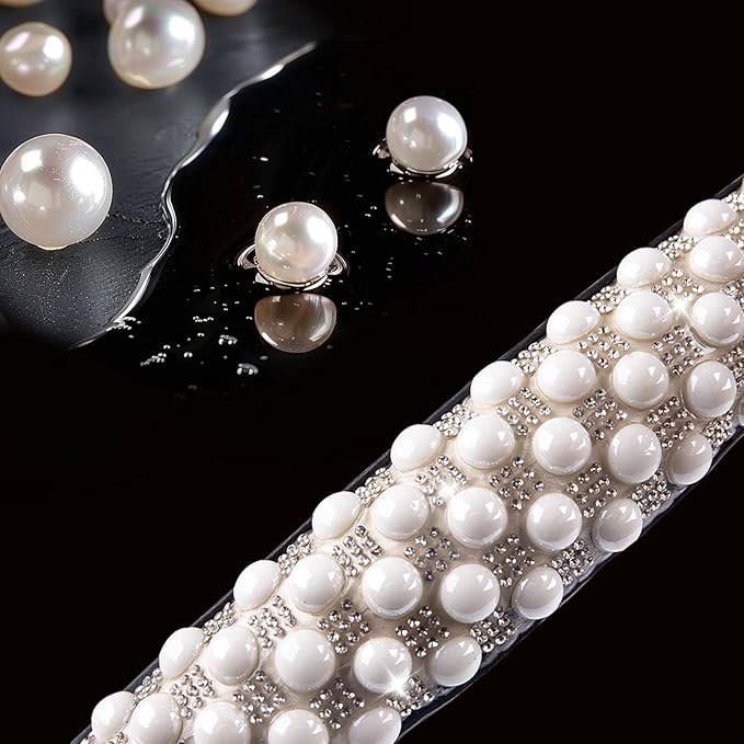 Leather Bling Steering Wheel Cover Women Rhinestone White Soft Comfortable Glitter Sparkly Universal 15 inch Steering Wheel Cover Non-Slip Car Accessories