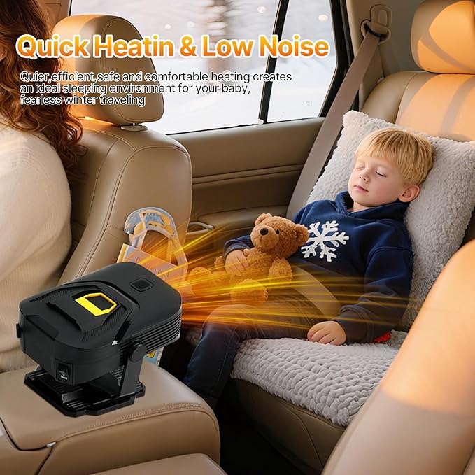 Car Heater,Upgraded 12V Portable Car Heater & Defroster,2-in-1 Fast Heating & Cooling Fan with 360° Swivel Base,Plug-in Auto Car Heaters for Vehicle,SUVs,Trucks & RVs