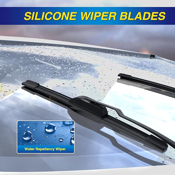 5 PLUS® Silicone Windshield Wiper Blades Replacement for 2022-2014 JEEP Cherokee Wiper Blades(Set of 3),Automotive Replacement Windshield Wiper Blades With silicone Water Repellency-26"/18"/14"