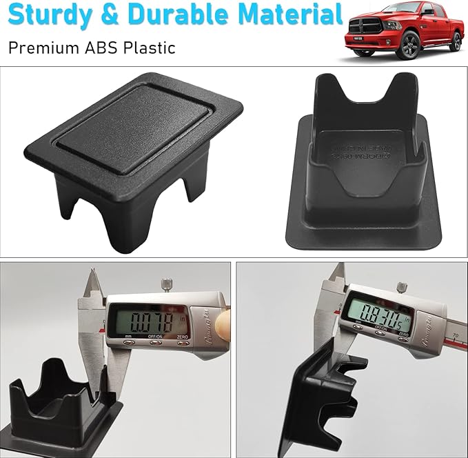 Moonlinks Bed Rail Stake Pocket Covers Compatible with Dodge Ram 1500 2500 3500 2009-2018,Rear Truck Tonneau Covers Stake Holes Caps Plugs (2 PCS)