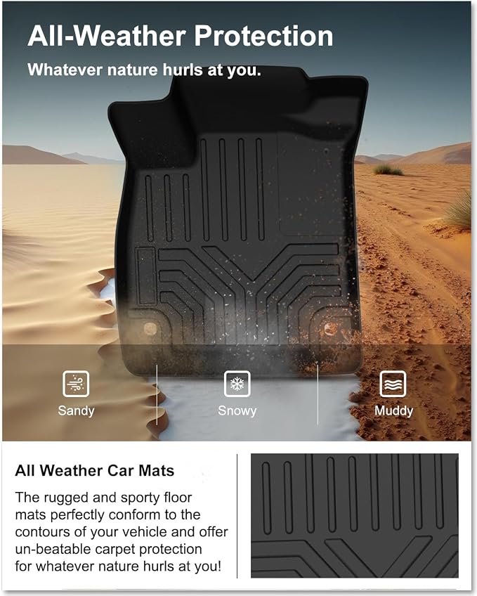 Kiwi Master Floor Mats for 2018-2022 Honda Accord | Custom Fit, All Weather Car Mats, Heavy Duty TPE Floor Liners, Front & Rear 2 Row, Black