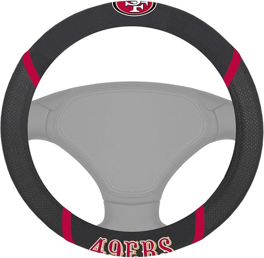 FANMATS NFL Unisex-Adult Embroidered Steering Wheel Cover