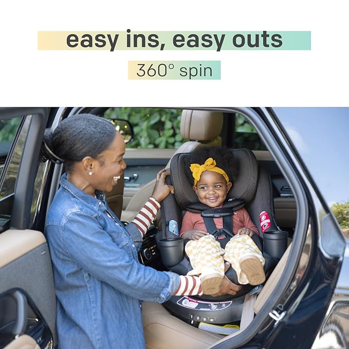 Chili Spin SI Rotating 2-in-1 Convertible Car Seat, Rear and Forward-Facing, No-Rethread Harness, Tested for Safety Standards (Mocha)