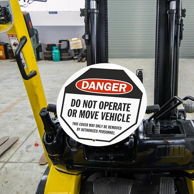 SmartSign Danger - Do Not Operate or Move Vehicle Steering Wheel Lock Out Cover | 16" x 16", Made in USA