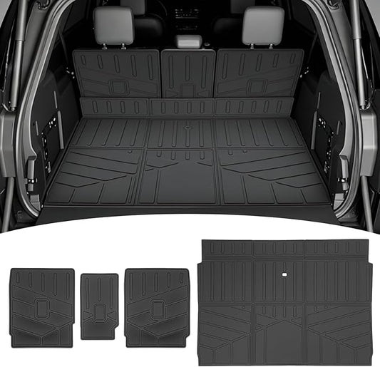 Cargo Liners for 2025 2026 Ford Expedition Max/Lincoln Navigator L Trunk Mat with Seat Back Cover Accessories, All Weather Rear Cargo Mat Backrest Protector(Only for Max & L Models)