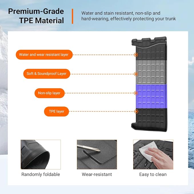 powoq 7&8 Seats Trunk Mat Compatible with 2021-2026 Toyota Sienna Cargo Mat TPE Trunk Liner Cargo Liner Replacement for 2021-2026 Toyota Sienna Accessories (Trunk Mat)