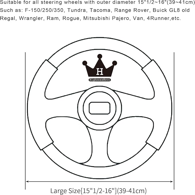 HighnessHwoo Car Steering Wheel Covers for Women Girl Padded Carbon Fiber PU Leather Cute Cartoon Auto Interior Accessories for Jeep, Truck, Universal, Anti Slip, Red, Large Size, 15.2-16in