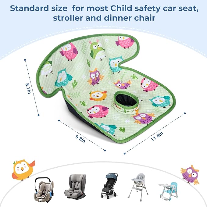 COOLBEBE Infant Car Seat Protector for Potty Training, Dry Waterproof Car Seat Liner Toilet Training for Baby Infant Toddler, Piddle Pads Cover Pad for Strollers & Carseat (Green)
