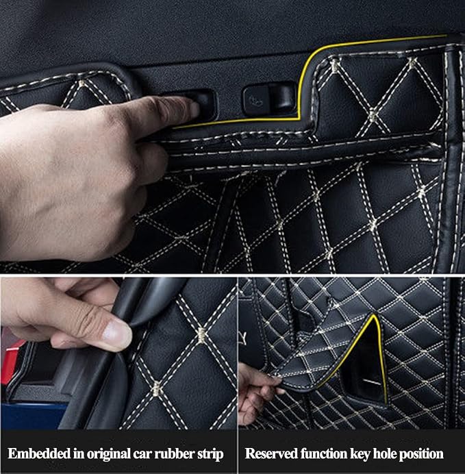 Trunk Liner Car Cargo Mats Custom for 95% Car Models Car Trunk Mats All Weather Full Coverage Protective Cargo Liner Trunk Blanket Kits -Coffee
