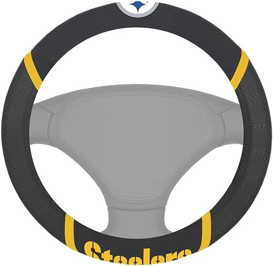 FANMATS NFL Unisex-Adult Embroidered Steering Wheel Cover