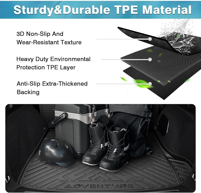Mixsuper Cargo Liner for Jeep Grand Cherokee 2022-2026 (Not for Grand Cherokee L/WK), All Weather TPE Trunk Cargo Mat with Backrest Protectors Compatible with Grand Cherokee & 4xe