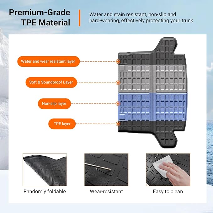 powoq Cargo Liner Compatible with 2023-2026 Honda HRV Car Trunk Mat TPE Cargo Mat Replacement for 2023-2026 Honda HRV Accessories