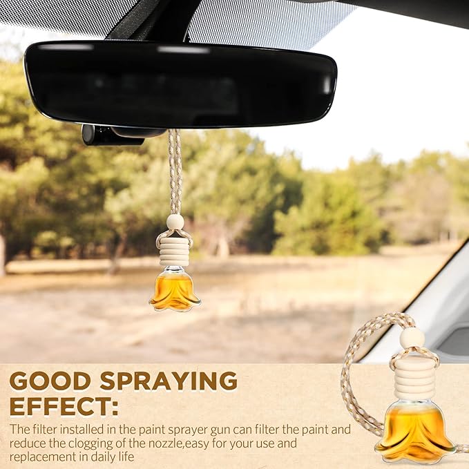 BBTO 50 Pcs Hanging Car Air Freshener Car Diffuser Bottles Empty Glass Perfume Bottle Freshener Diffuser Bottle Pendant for Essential Oil Fragrance Aromatherapy Ornament(Rose)