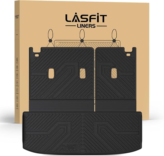 LASFIT Cargo Mat & Backrest Mats for Nissan Pathfinder 2026 2025 2024 2023 2022, All Weather TPE Custom Fit Cargo Liner Trunk Mats & Seatback Mats Accessories, Black