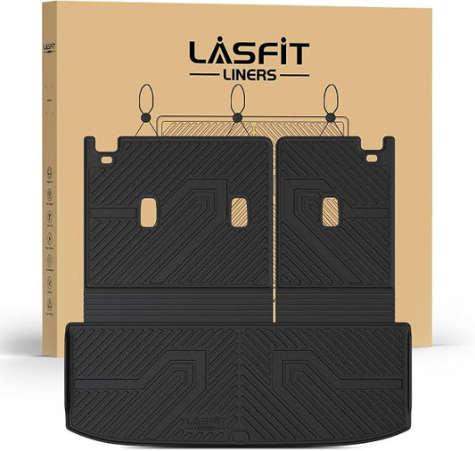 LASFIT Cargo Mat & Backrest Mats for Nissan Pathfinder 2026 2025 2024 2023 2022, All Weather TPE Custom Fit Cargo Liner Trunk Mats & Seatback Mats Accessories, Black
