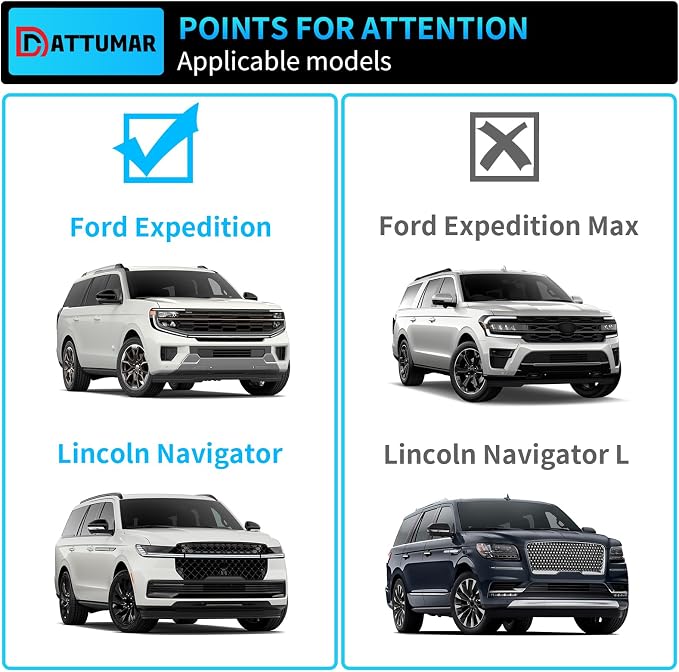 Cargo Mat Compatible with 2025 2026 Ford Expedition&Lincoln Navigator (NOT for Max/L) Trunk Mat Cargo Liner Back Seat Cover All Weather Expedition Accessories (Trunk Mat+Backrest Mats)
