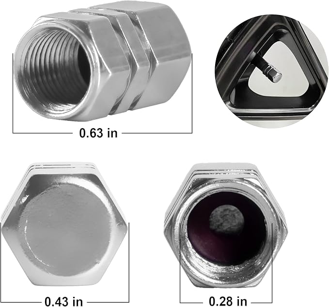 JUSTTOP Car Tire Valve Stem Caps, 12pcs Air Caps Cover, Universal for Cars, SUVs, Bike, Trucks and Motorcycles-Silver