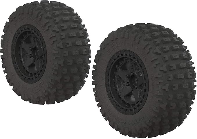 ARRMA 1/10 dBoots Fortress SC 2.2/3.0 Pre-Mounted Tires, 14mm Hex, Black (2), ARAC9630