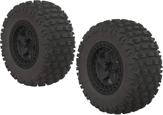 ARRMA 1/10 dBoots Fortress SC 2.2/3.0 Pre-Mounted Tires, 14mm Hex, Black (2), ARAC9630