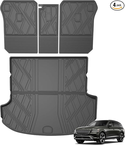 Cargo Mat for Genesis GV80 5-Seat 2021-2026 (Not for Coupe) Seat Back Mats | Custom Fit. All Weather Protection. Waterproof. Odorless. Easy to Clean