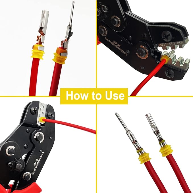 20 Kits 2 Pin Connector Automotive Electrical Connectors Quick Disconnect 2 Wire Waterproof Connector Terminal Plug Kit with Ratchet Crimping Tool