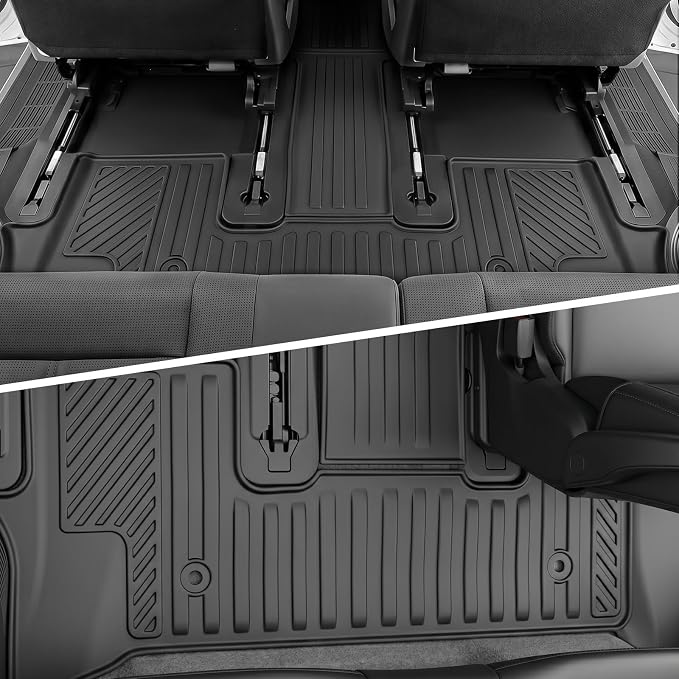 Auxko All Weather Floor Mats Fit for Kia Telluride 2027 7&8 Seater (Gasoline Not for Hybrid) TPE Rubber Liners Set All Season Guard Odorless Anti-Slip Floor Mats