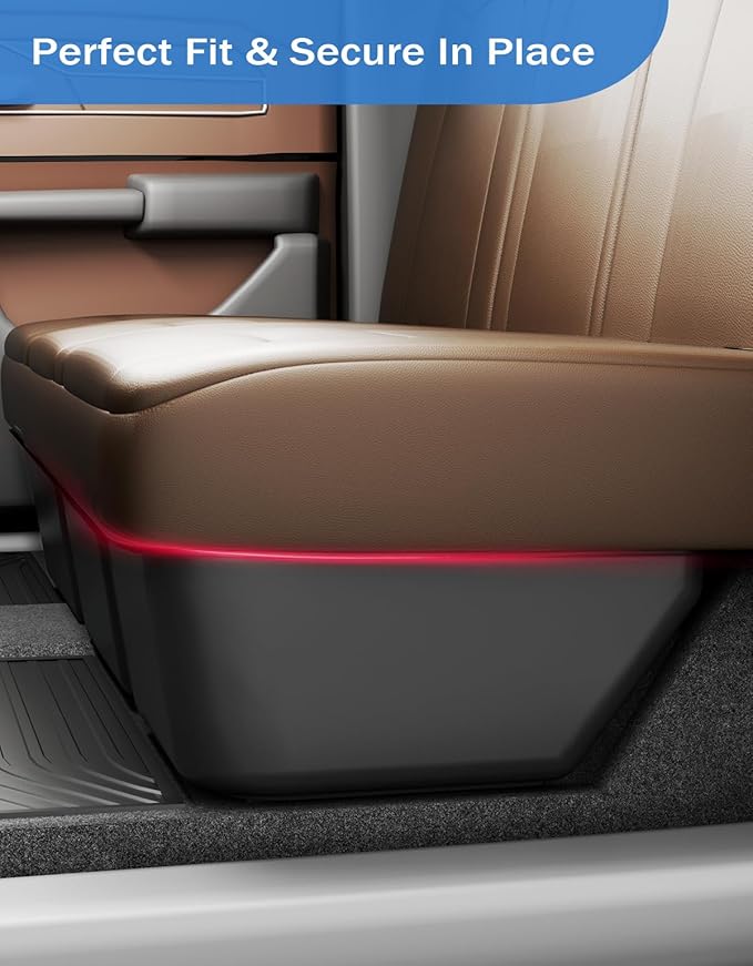 FengYu Under Seat Storage Box - Compatible with 2019-2026 Dodge Ram 1500 Crew Cab (New Body Style),Heavy-Duty Truck Organizer Under Back Seat Organizer Box