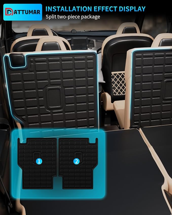 Back Seat Cover Protector Compatible with 2018-2024 Ford Expedition Lincoln Navigator 7-Seater (Not Fit 8 Seats) Kick Mats All Weather 2023 Expedition Accessories (2nd Row Backrest Mats)