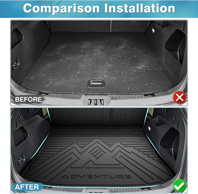 Mixsuper Cargo Liner for Ford Edge 2015-2025, Trunk Mat Backrest Mat for Ford Edge Accessories Cargo Mat Rear Trunk Liner Black