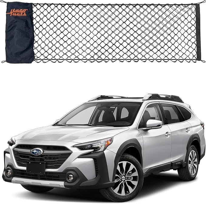 Envelope Cargo Net for Subaru Outback - Fits 2015-Current - Upgraded 5mm Bungee - Integrated Storage Bag - Heavy Duty Hooks - Designed in USA