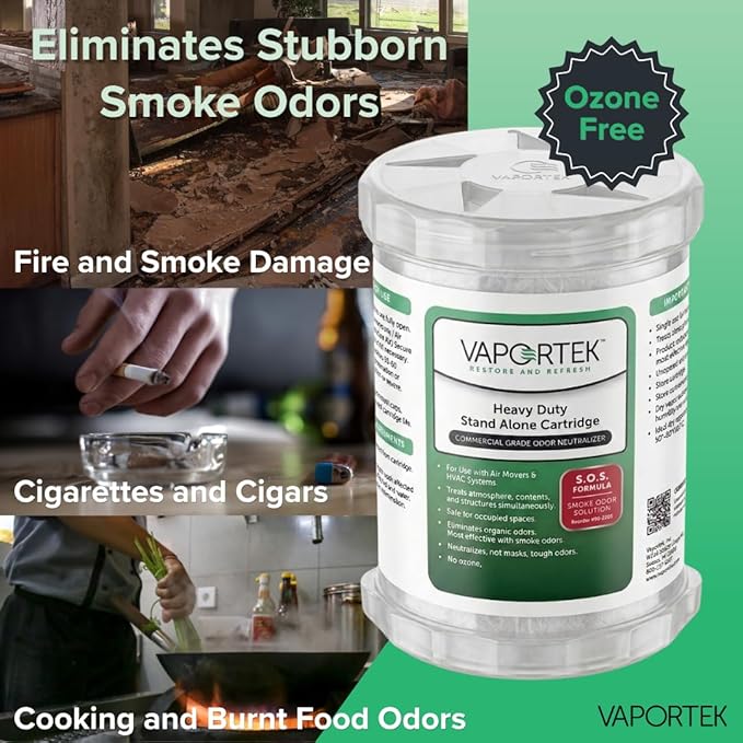 Vaportek Heavy Duty Smoke Odor Neutralizer HDSA 2.0, 2-Pack Smoke Odor Eliminator for Home, Odor Eliminator & Odor Absorber for Smoke Smell Removal up to 20,000 Cu Ft, Smoke Odor Solution