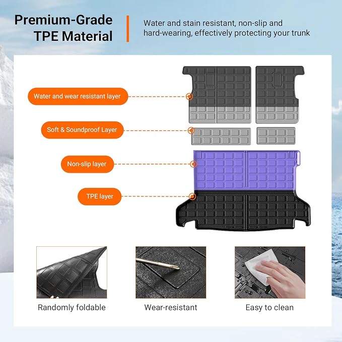 powoq Cargo Mat Compatible with 2016-2022 Honda HRV Trunk Mat Cargo Liner Back Seat Protector TPE Replacement for 2016 2017 2018 2019 2020 2021 2022 Honda HRV Accessories (Trunk Mat+Backrest Mats)