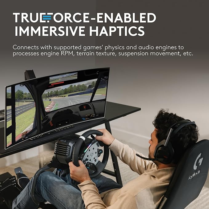 Logitech G RS50 System, 3-Piece Sim Racing Steering Wheel Setup - RS50 Wheel base with 8 Nm Direct Drive, RS Wheel Hub with 13 Buttons and RS Round Wheel 11–inch - For PS5/PS4/PC