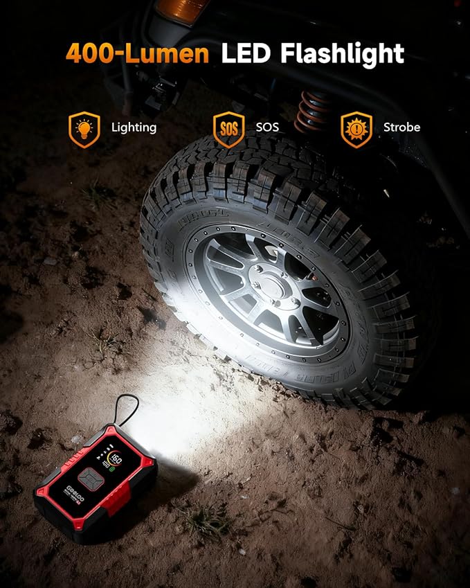 GOOLOO A5 Jump Starter with Air Compressor, 4000A Car Battery Jump Starter (All Gas/10.0L Diesel) with 160PSI Tire Inflator Auto-Off, 45W Output Power Bank, 12V Jump Box Car Jumper Starter Portable