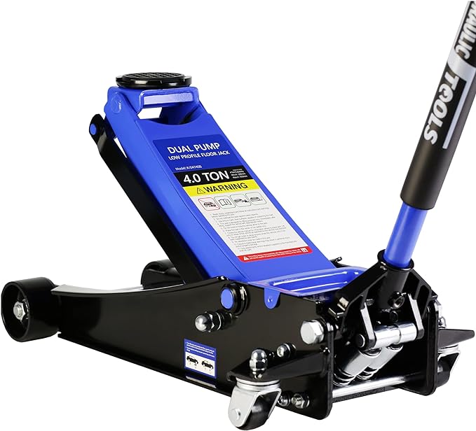 4 Ton Low Profile Floor Jack, Professional Trolley Jack Hydraulic Jack, Heavy-Duty Steel Racing Floor Jack with Dual Piston Quick Lift Pump,Lift Range 4"-21", (8,000 lb) Capacity