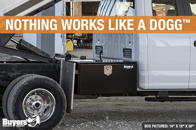 Buyers Products 1704303 Black Steel Underbody Truck Tool Box – 24 x 24 x 30 Inch - Truck Bed & Underbelly RV Storage Box, Locking T-Latch, Weather-Resistant, Heavy-Duty Flatbed Job Box, Made in USA