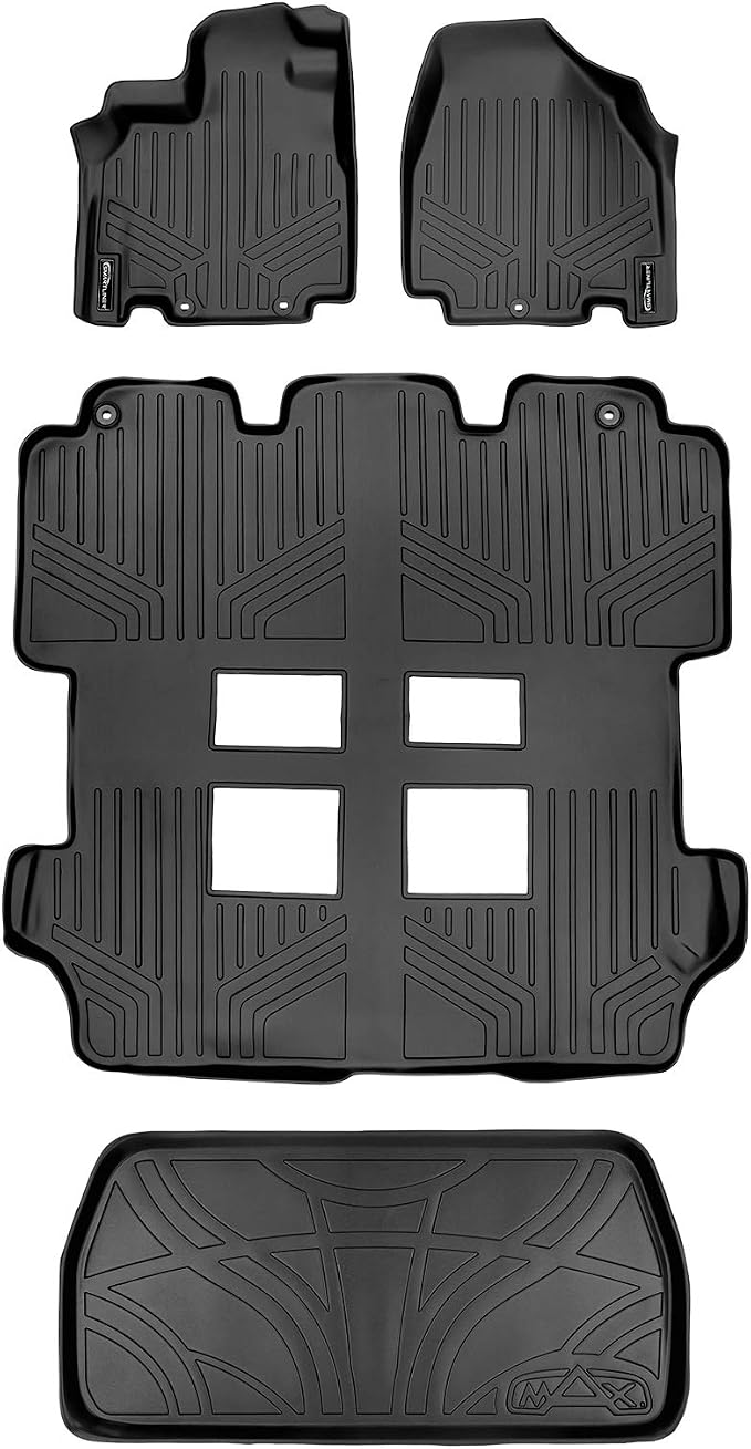 SMARTLINER Custom Fit Floor Mats 3 Rows and Cargo Liner Set for 2011-2017 Honda Odyssey