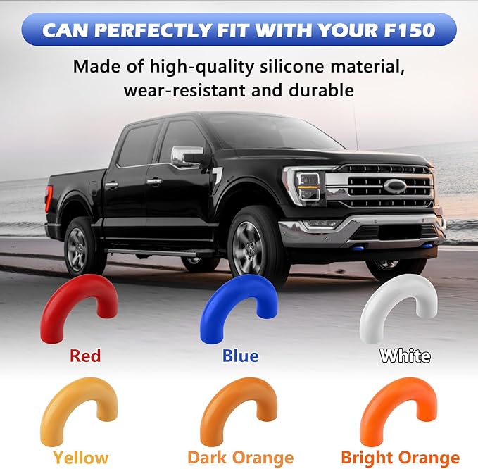 Tow Hooks Covers for Ford F150 2004-2026 Bronco Base/Big Bend/Outer Banks 2021-2026 Compatible with Toyota Tundra Accessories 2017-2021 (Blue)