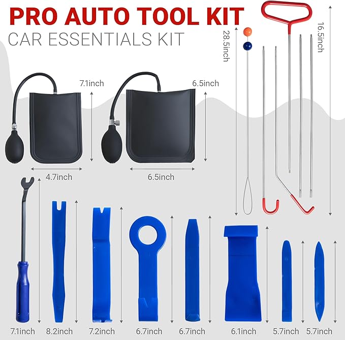 27pcs Automotive Tool Kit, Heavy Duty Multi-Function Repair Kit, Adjustable Tools for Vehicle Maintenance, Portable with Carrying Case