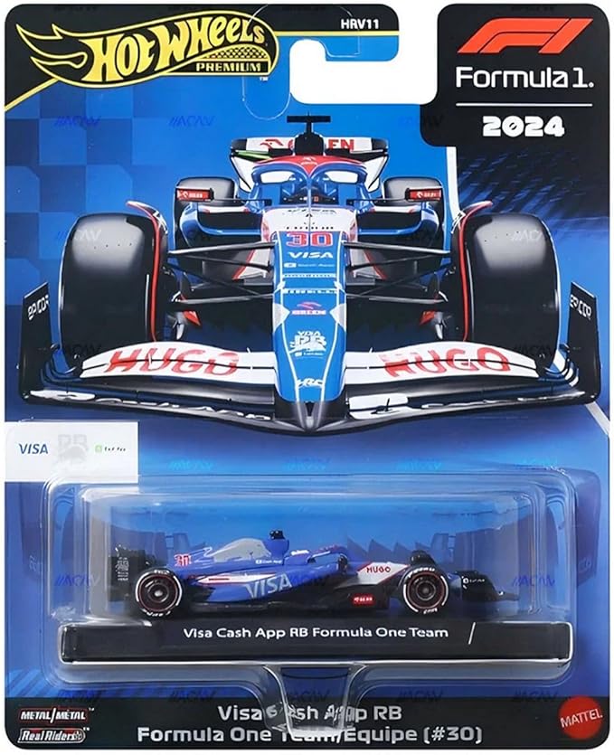 Hot Wheels Formula 1 2024 Die-Cast Racing Cars Set of 6, McLaren, Mercedes-AMG Petronas, Red Bull Racing, Visa Cash App RB Teams HRV11-956H
