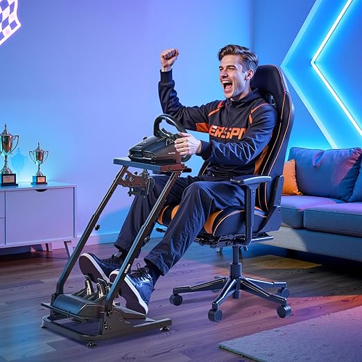 VEVOR Racing Wheel Stand, Adjustable & Foldable Simulator Stand for Logitech G29 G27 G920 G923, Thrustmaster T300RS T300GT T248 TS-PC TSXW Gaming Cockpit,Pedals Simulator NOT Included