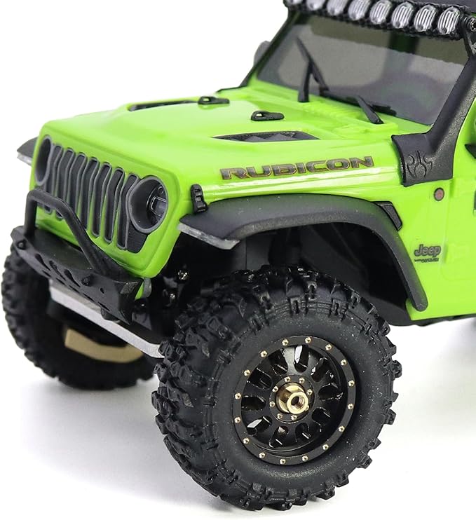 4pcs SCX30 Brass Offset 0.7'' Wheels Set with Rubber Tires Sponge Insert for AXIAL SCX30 Ford Bronco JEEP WRANGLER JLU RC Crawler Upgrade Part ﻿ (Black 10-hole set)