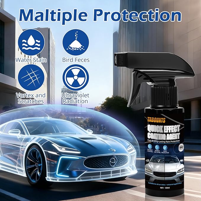 2 Pack Quick Effect Coating Agent for Car - 2026 Upgrade Car Coating Spray, Scratch Repair, Oil Film Removal,Helps Refresh Exterior Gloss & Reduce Surface Buildup
