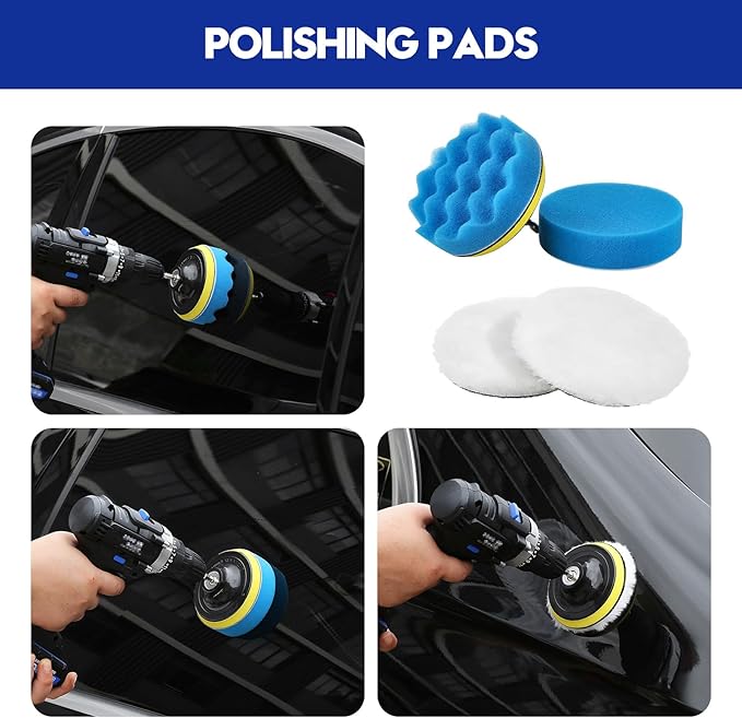 45Pcs Car Detailing Kit, Car Detailing Brush Set, Car Wash Cleaning Kit, Car Detailing Brushes, Professional Car Care Kit for Interior Exterior Wheels, Blue