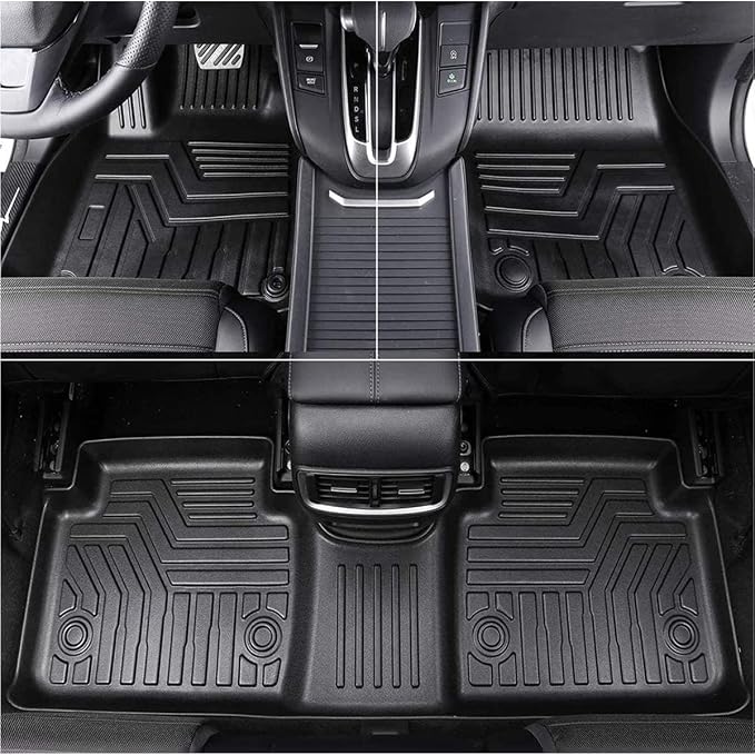 RAV4 Floor Mats Compatible with Toyota RAV-4 2007-2012，All Weather Protection Waterproof Durable Anti-Slip Odorless Custom-fit TPE Floor Liner Front and Rear Row Set